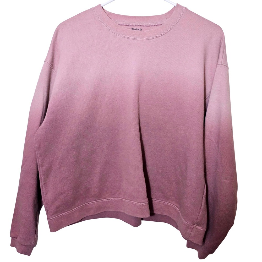 Madewell Ombre Dip Dye‎ Crewneck Sweatshirt Pullover Pink Small Lounge Winter